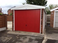 Standard Apex garage supplied with coloured door