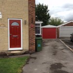 Standard Apex garage supplied with coloured door