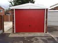 Standard Apex garage supplied with coloured door