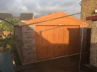 White Rose Buildings | Brick & Slate Effect Apex Garage Brick Effect Concrete Garage