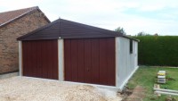 White Rose Buildings | Garden transformation with Brick Effect Double Garage Brick Effect Garage