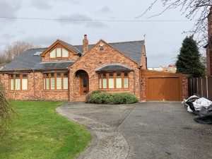 White Rose Buildings | Golden Oak Woodgrain Lean to Sectional Garage Lean to Garage