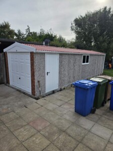 White Rose Buildings | Dismantle, new base and new Apex Royale Concrete Garage concrete garages