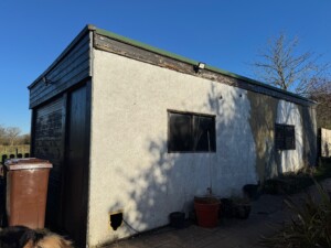 White Rose Buildings | New Insulated Garage with Shadow plank Turner Oak malt finish